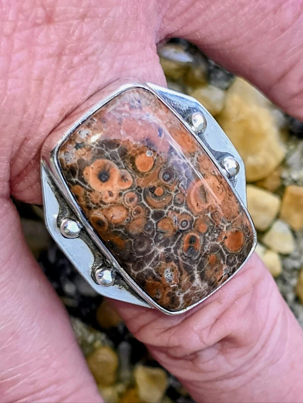 Cherry Creek Jasper Gemstone Ring In 925 Sterling Silver (7)